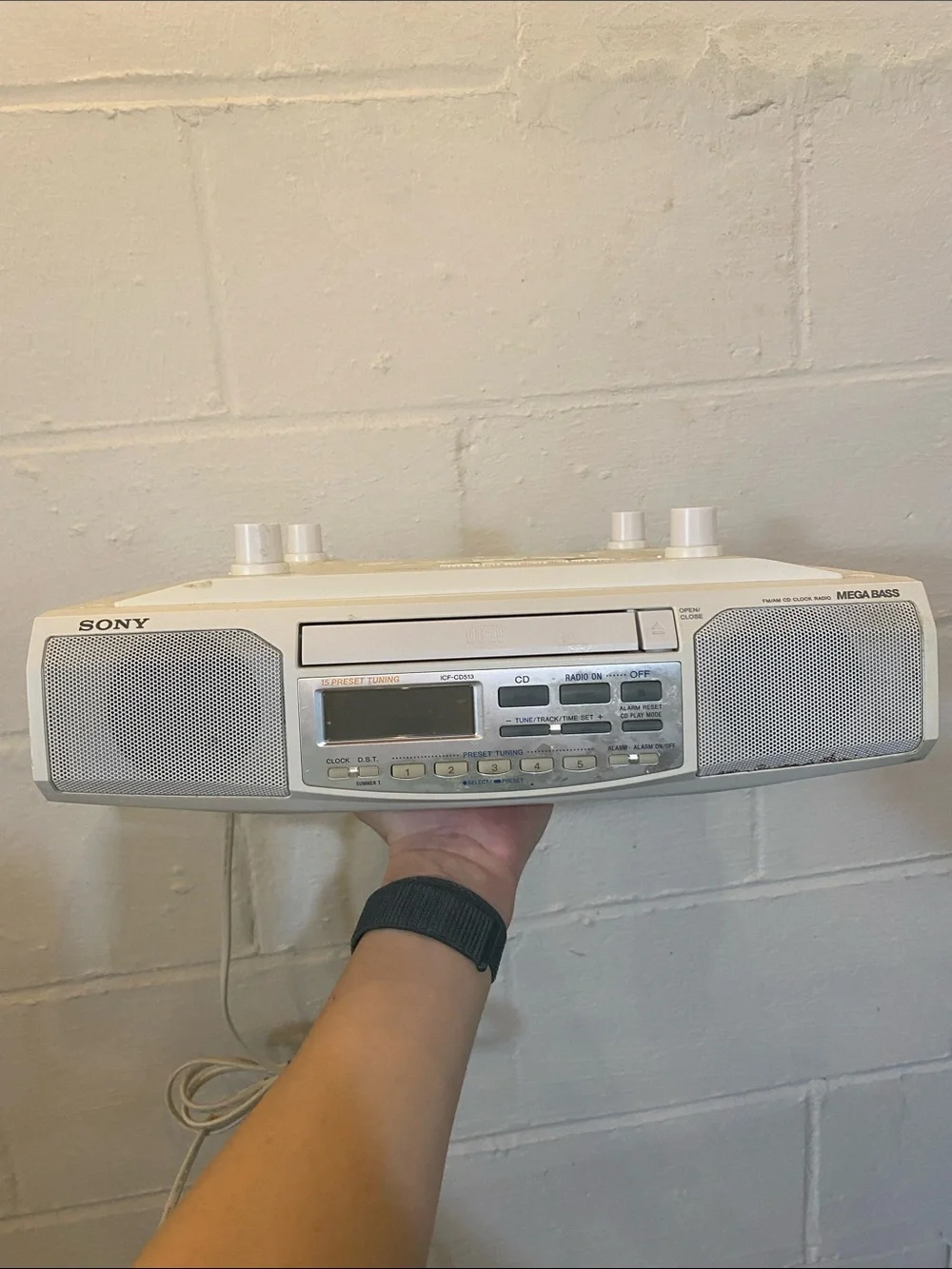 Sony White Portable CD Stereo with Dual Speakers